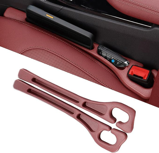 Car Seat Gap Filler Organizer of 2, 2 in 1 Car Gap Filler(Red) | Universal Gap Filler with Storage Pockets, No Drop Seat Guard for Phones Keys Cards,Car Accessories for Most Cars Trucks SUVs by FortiyParts