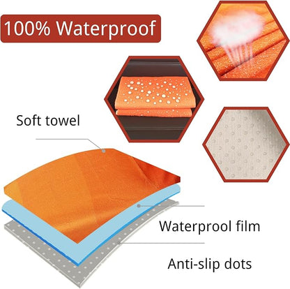 Waterproof Car Seat Cover for Front Seats, Protector for Cars SUVs Trucks, Sweat Towel Seat Covers Bucket for Gym,Workout,Beach,Hiking,Running and Swimming(Orange, 2PCS) - Image 2