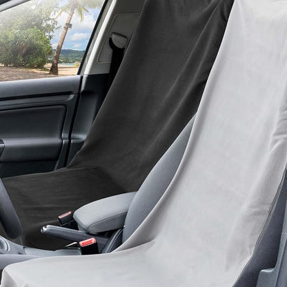Hahafelt 2 Pack Car Seat Towel Cover with Storage Bag, Black,Gray | 63 x 32 in Car Towel Seat Cover Non Slip Waterproof, Gym Workout Swimming Running, Machine Washable Sweat Absorbent Protector - Image 5