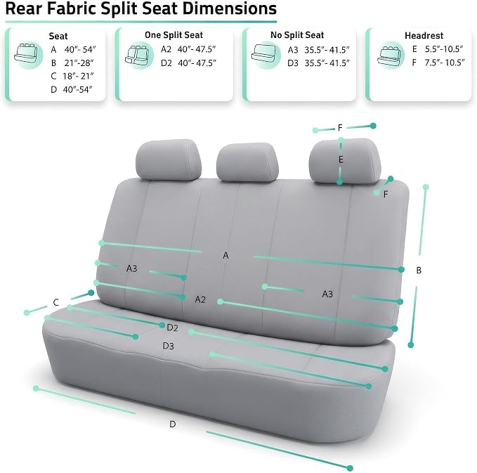 FH Group Automotive Car Seat Covers Rear Set Premium 3D Air Mesh Seat Covers, Airbag Compatible and Split Bench Cover Universal Fit Interior Accessories for Cars Trucks and SUVs - Purple - Image 6