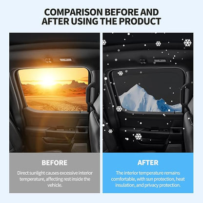 2PCS Rear Side Window Shades for 2015-2020 Ford F150 Accessories | Breathable Mesh Sun Blocker, UV & Heat Protection Privacy Window Covers for Baby, Travel and Camping - Image 3