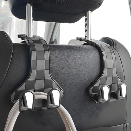 HZEL Car Seat Headrest Hooks, 2PCS Vehicle Seat Back Headrest Hanger Organizer for Handbag Purse Coat, Multifunctional Auto Interior Storage Hook, Universal for SUV RV Truck (Gray) - Image 3