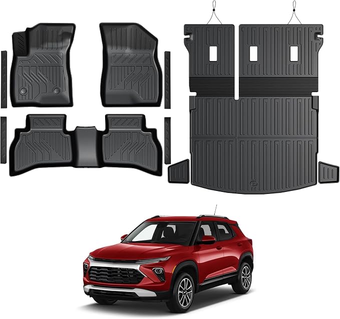Floor Mats for 2021-2026 Chevy Trailblazer AWD Accessories | Fit Upper Deck, Full-Coverage Set with Integrated Cargo Liner & Backrest Protector, Odorless TPE, All-Weather Protection by GALVAGNITE