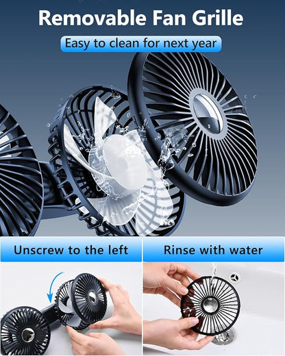 Dual Head Car Cooling Fans for Back Seat for Kids, Usb 5V/ 12V /24V Car Backseat Headrest Fan for Baby Rear Facing, Car Seat Cooler That Blow Cold Air for Vehicles Sedan Suv Rv Truck Without Ac - Image 9