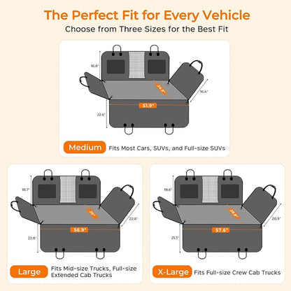 URPOWER Back Seat Extender for Dogs, Large Hard Bottom Dog Car Seat Cover | Supports 550 lbs, Stable 3-Panel Hard Bottom, Added High-Density Foam for Comfort, Waterproof 900D Oxford, 45% More Space - Image 5