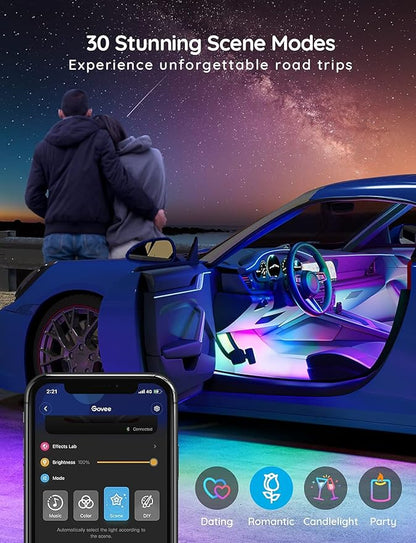 Govee Car LED Strip Lights, Smart RGBIC Interior Car Lights, APP Control | 4 Music Modes and 16 Million Colors, 2 Lines Design LED Lights for Car Decor, DC 12V - Image 3