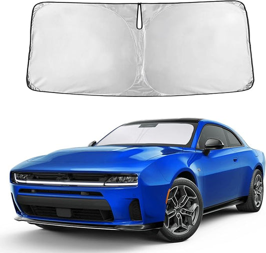 Autovir Windshield Sun Shade Fit for 2015-2024 2025 2026 Dodge Challenger | Sunshade, Front Car Window Shades Sun Visor, Blocks UV Rays & Heat, Car Accessories by Autovir
