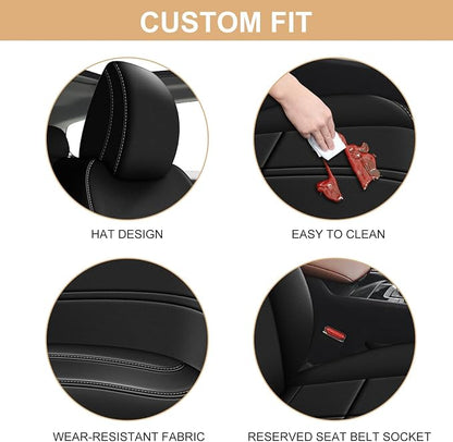 TTX LIGHTING Custom Fit Seat Covers for Mazda CX50 2023-2026 Full Set Black | CX-50 1:1 Custom Fit Full-Coverage seat covers, Premium Faux Leather, Waterproof, Scratch-resistant, Pet-friendly - Image 4