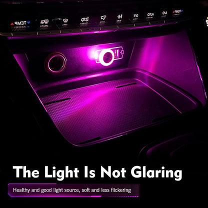 1 PC USB LED Car Interior Atmosphere Lamp, Plug and Play Portable Mini Car Night Ambient Light, Auto Dashboard Decoration Accessories for Most Cars, SUVs, Trucks (Purple) - Image 5