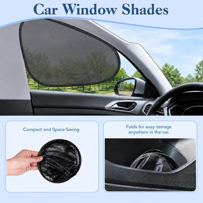 2-Pack Car Window Shades | Mesh Static adsorption Side Window Anti-UV Sunshade Curtain | Universal Fit 99% Vehicles | Foldable Car Shades (Front Window) - Image 5