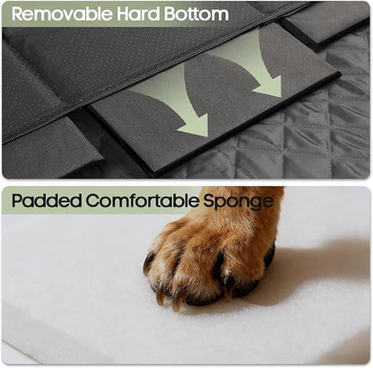 Dog Car Seat Cover for Back Seat, Hard Bottom Back Seat Extender | Supports 400lbs, Waterproof Rear Seat Pet Cover, Dog Hammock with Mesh Window, For Car SUV - Image 3