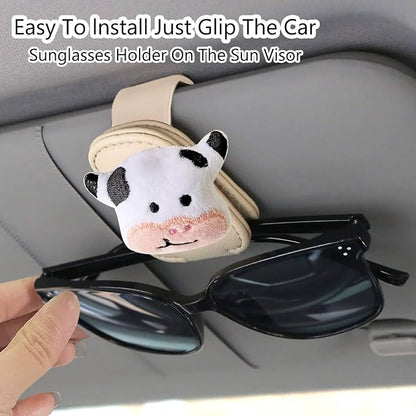 Sheep Car Visor Accessories Magnetic Leather Sunglasses Holder | Ticket Card Clip Sunglasses Mount,Cars Visor Accessories Gadgets Sheeps Auto Decor,Sheep Gifts for Women,Men,Mom - Image 2