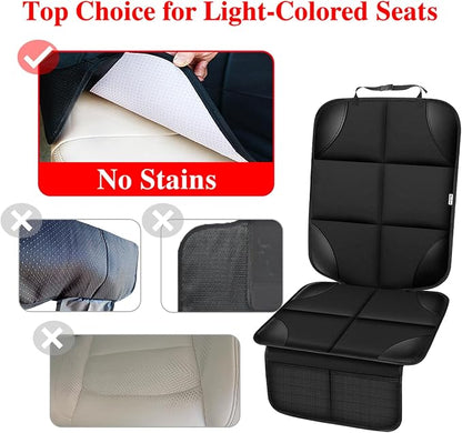Meolsaek Kick Mats Back Seat Protector, Waterproof Oxford Seat Back Protector, Car Seat Back Protector for Kids, Back of Seat Protector for Kids Feet Car Seat (Black D -1 Set) - Image 3