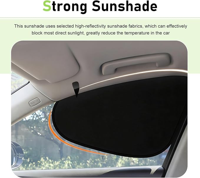4PCS Car Window Shades, Heat Insulating Sun Blocking Side Window Cover, No Lighting Privacy Curtains, Universal Car Interior Accessories for Baby Camping Napping (Black) - Image 3