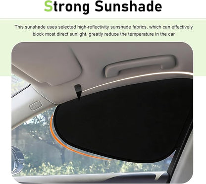 4PCS Car Window Shades, Heat Insulating Sun Blocking Side Window Cover, No Lighting Privacy Curtains, Universal Car Interior Accessories for Baby Camping Napping (Black) - Image 3