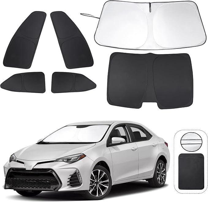 TINGLU Window Shades for Toyota Corolla 2014-2019 6PCS Accessories Car Side Full Windows Windshield Sun Shade Sun UV Rays & Privacy Protection for Camping Napping Relaxing by TINGLU