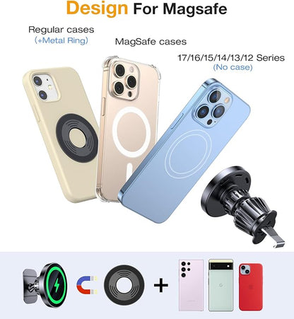 for MagSafe Car Mount Charger【Stronger Magnet】 iPhone Magnetic Wireless Car Charger【Dashboard+Vent】for Magsafe Car Charger Cell Phone Car Mount for iPhone 16 Pro Max 15 14 13 12 MagSafe Cases - Image 8