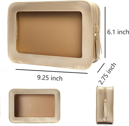 Clear Makeup Bag Small, TSA Approved Portable Toiletry Bag with Zipper Cosmetic Travel Bag Makeup Organizer Case Mini Makeup Pouch for Purse Car Organizer Bag for Women Men - Image 5