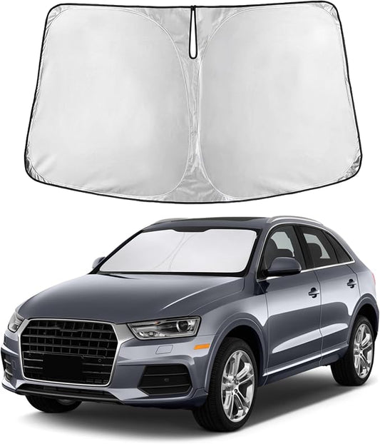Autovir Windshield Sun Shade Fit for 2013-2016 2017 2018 Audi Q3 | Sunshade, Front Car Window Shades Sun Visor, Blocks UV Rays & Heat, Car Accessories by Autovir