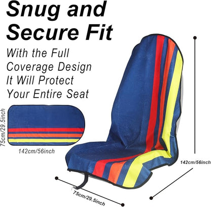 Car Seat Cover Protector Front Seats,for Gym Workout,Running,Swimming,Beach and Hiking,Waterproof Sweat Towel Bucket Seat Covers for Cars SUV Trucks (Racing Stripes, 1Pcs) - Image 3