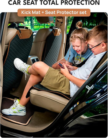 Set Seat Back Organizer & Car Seat Protector Hexy Waterproof & Non-Slip Protector for Child Car Cushion for Leather and Fabric Seats (Hexy Set 2) - Image 2