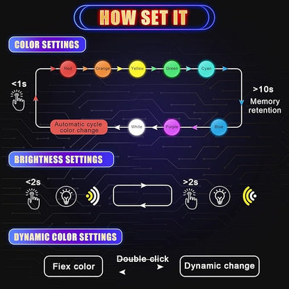Frienda 8 Pieces Mini USB LED Car Light 8 Colors Atmosphere Lamp,Type A | Car LED Interior Lighting, 5v USB Atmosphere Light, Laptop Keyboard Office Decoration Night Lamp, Adjustable Brightness - Image 4