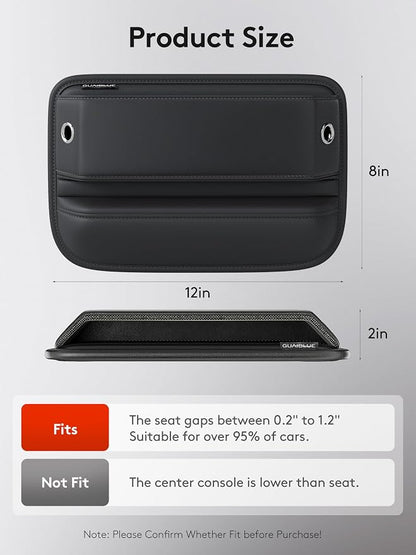 2 Pack Car Seat Gap Filler Organizer with Sun Visor Organizer | PU Leather Seat Gap Filler for Phone, Keys, Cards & Sunglasses, Front Seat Storage Side Pocket for Cars SUVs Trucks - Image 5