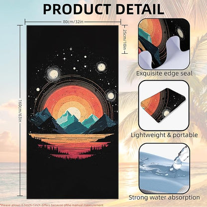 2 Pack Car Towel Seat Covers with Storage Bag, Multifunctional Towel for Gym Outdoor Sport, Picnic, Beach, Pet Dog Travel,Non-Slip Washable Car Seat Protector (Mountain Galaxy) - Image 4