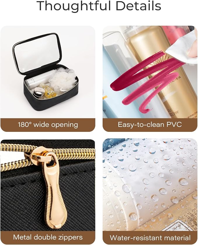 Clear Makeup Bags with Zipper, 3 Pack Clear Cosmetic Bag Set Makeup Organizer TSA Approved Travel Toiletry Bag for Carry-on & Checked Luggage Water Resistant Car Storage Organizer Women - Image 6