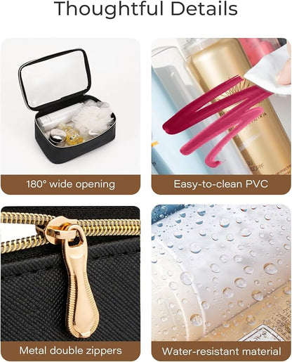 Clear Makeup Bags with Zipper, 3 Pack Clear Cosmetic Bag Set Makeup Organizer TSA Approved Travel Toiletry Bag for Carry-on & Checked Luggage Water Resistant Car Storage Organizer Women - Image 6