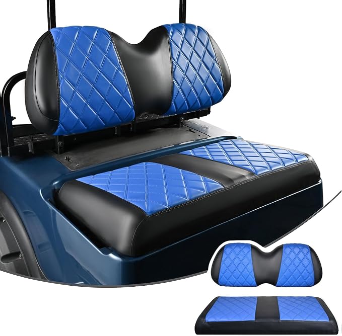NOKINS Golf Cart Diamond Vinyl Seat Covers Fits Club Car Precedent 2004-UP | OEM Standard Front Seat Cushion,No Nails Required by NOKINS-GolfCartPartsFactory
