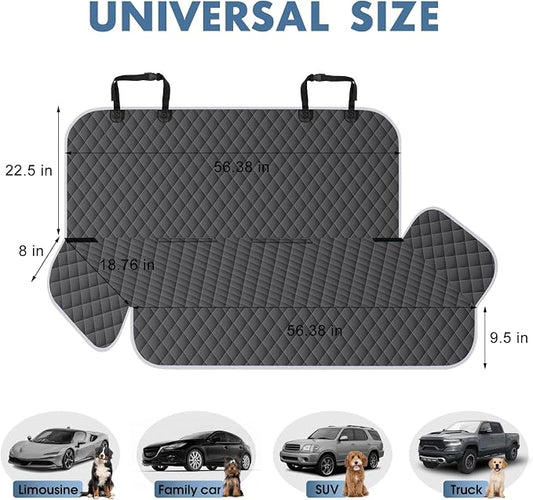 Waterproof Dog Backseat Cover for Cars, Non-Slip Pet Seat Protector, Grey - Image 2
