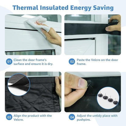 Garage Door Screen for Winter,Thermal Garage Door Insulation Kit, Magnetic Thermal Insulated Garage Cover Curtain, Garage Privacy Screen Blackout, Weatherproof Soundproof(10 x 8Ft) - Image 8