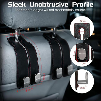 Car Headrest Hook, Black, 2-Pack - Image 2