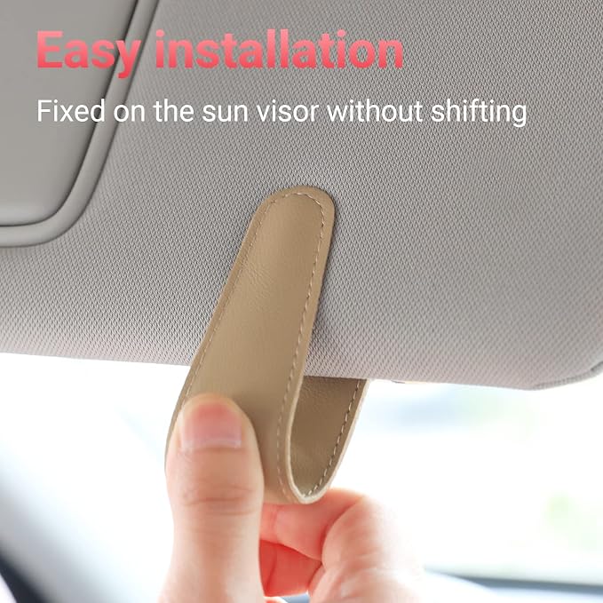 Sunglass Holder for Car Sun Visor Sunglasses Clip Car accessories -2 Packs | sun visor organizer, ticket card clip, eyeglass sunglasses holder, one-handed magnetic, anti-scratch, car stuff for women men - Image 4