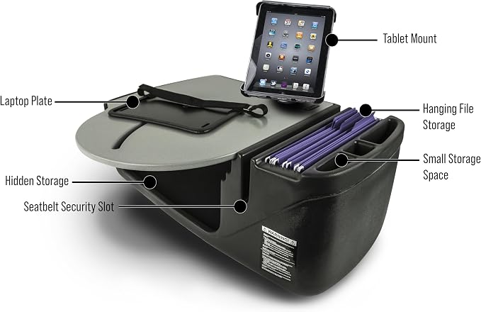 AutoExec AE-RMCD-TAB-GT Roadmaster Car Desk for Your Vehicle Workstation and Mobile Office, with Tablet Mount | Vehicle Workstation, Mobile Office, Tablet Mount - Image 3