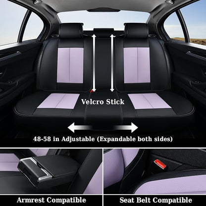 Coverado Car Seat Covers, Seat Covers for Cars, Waterproof Leather Auto Seat Protectors, Leather Car Seat Cushion, Car Interiors Accessories Universal Fit for Most Cars - Image 6