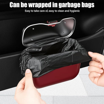 UYYE Car Trash Can, Car Garbage Bin with Lid & Handle - Leak-Proof Mini Trash Can for Car, Truck, SUV - Essential Car Accessories for Organization (Red) - Image 6