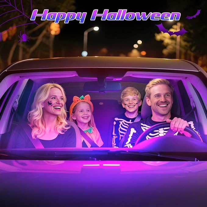 Winzwon Car Interior Lights, LED Lights for Halloween Car Accessories | Christmas White Elephant Gifts for Him Men Women Teen Boys, APP Control with USB Port Color Change Lights for Truck Decor - Image 2