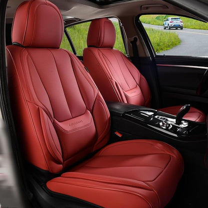 Coverado Car Seat Covers, Seat Covers for Cars, Waterproof Leather Auto Seat Protectors, Leather Car Seat Cushion, Car Interiors Accessories Universal Fit for Most Cars by COVERADOAUTO