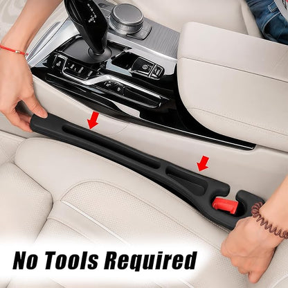 Car Seat Gap Filler Organizer 2 PCS Black Universal Seat Gap Plug Blocker Anti-Drop Console Catcher Phone Keys Storage for Car Truck SUV Auto Accessories Style1 - Image 6
