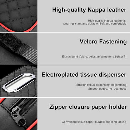 Car Tissue Holder,Gray | Extra Large Capacity car Tissue Box can Hold 130-180 tissues per Box, Size: 7.9"x5.1"x2.4" - Image 3