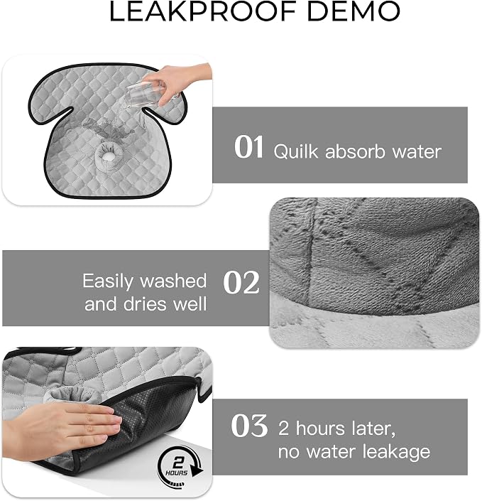 2 Pack Waterproof Piddle Pads Carseat Potty Training Car Seat Protector Waterproof Car Seat Liner Cover to Prevent Pee(Grey-1 Pack+Black-1 Pack) - Image 2