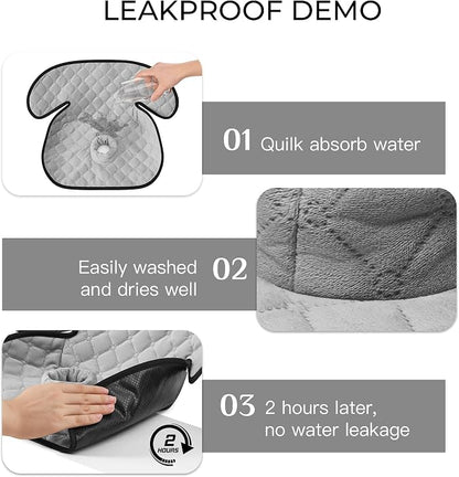 2 Pack Waterproof Piddle Pads Carseat Potty Training Car Seat Protector Waterproof Car Seat Liner Cover to Prevent Pee(Grey-1 Pack+Black-1 Pack) - Image 2