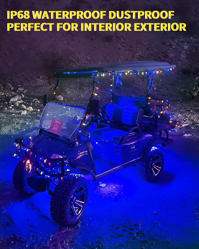 YM E-Bright Led Strip Lights for Cars Boat Motorcycle Golf Cart Interior Exterior Cuttable Underwater Marine Lighting IP68 Waterproof 24inch 60CM 72SMD 12v,Blue(Pack of 4) - Image 3