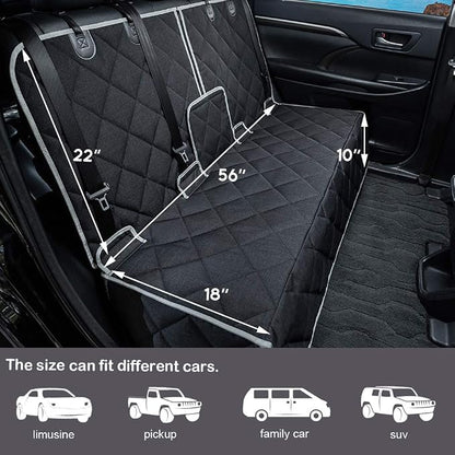 petalage Dog Car Seat Cover Waterproof 56” x 50“ for for Trucks Cars & SUVs Back Seat Heavy-Duty Nonslip Pet Car Seat Cover Protector - Image 3
