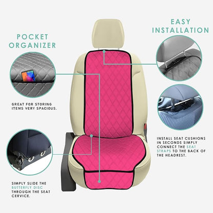 FH Group Car Seat Cushion – Neosupreme Single Front Seat Cover with Front Pockets, Airbag Compatible, Universal Fit Car Seat Cushion for Driver or Passenger Seat, SUV, Truck, Sedan & Van – Pink - Image 4