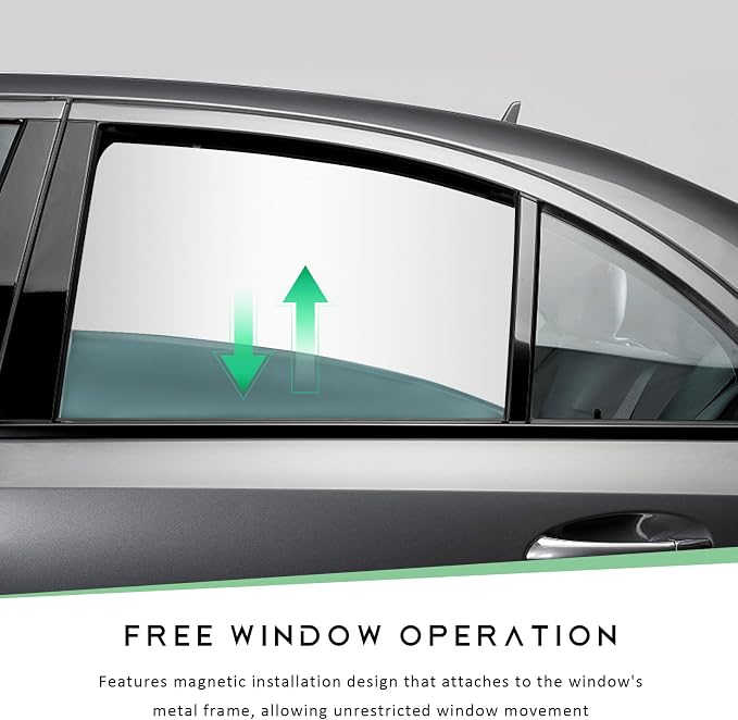 4 PCS Car Window Shades, Magnetic Vehicle Side Window Cover for Light Blocking & UV Protection, Full Blackout Front Rear Windows Privacy Covers for Camping Traveling Napping (Silver) - Image 4