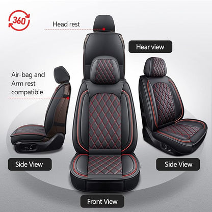 Front Ram Seat Cover Fit 2009-2026 RAM 1500/2500/3500 Crew Quad Cab | Leather Ram Seat Cover,Waterproof Truck Seat Covers,Red Car Seat Cover,Car Seat Protector,Front Seat Covers For Ram - Image 4