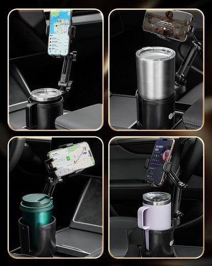 DYLEN Cup Holder Phone Holder for Car, 2 in 1 Cup Holder Phone Mount | Long-Arm Supports 360° Rotation, Adjustable Base, Car Phone Holder Compatible with All Cell Phones| Anti-Slip&No Shake Design - Image 6